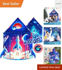 Space-Themed Play Tent for Kids with Blast Off Sounds   51" Portable Adventure