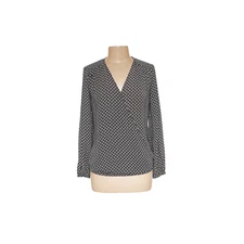 Max Studio Women's Black Graphic Print Blouse - Size M