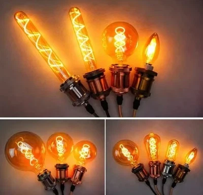 E27 B22 E14 Vintage Antique Style Bulbs Edison Industrial Filament Bulb Light UK