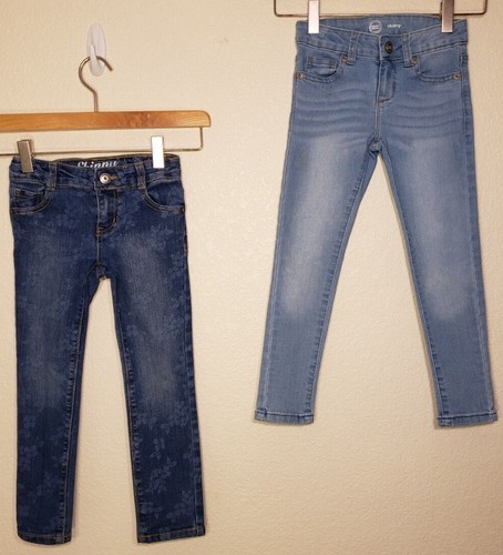 LOT of 2 Girls Blue Denim Skinny Jeans-Wonder Nation & Crazy 8 (Size 5)