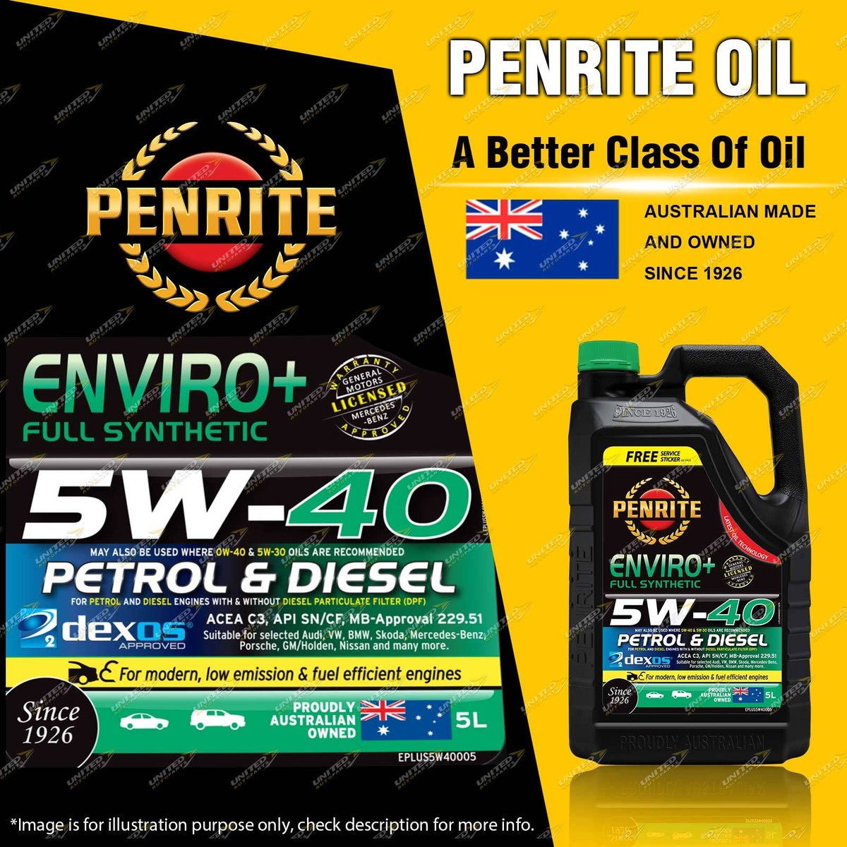 Penrite Full SYN Enviro+ 5W-40 Engine Oil 5L for PEUGEOT 5008