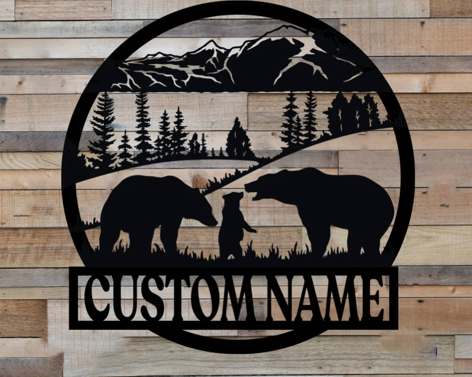 Personalized Bear Metal Sign With/without Leds, Wall Decor | eBay