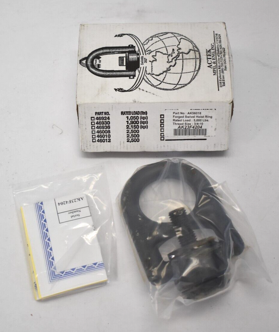 Actek Tuff Forged Swivel Hoist Ring Swivel 360° AK56018 5000 lbs