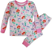 Disney Store Princess Ariel 2PC Long Sleeve Tight Fit Pajama Set Girl Size 6