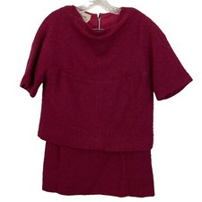 Susan Thomas Wool Skirt Suit Mod VTG 60s Size Small / Medium Fuchsia Pink