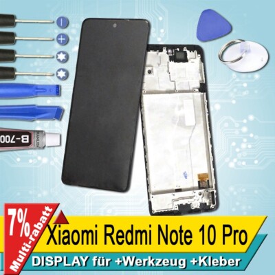 Display Für Xiaomi Redmi Note 10 Pro Bildschirm OLED Schwarz Rahmen+