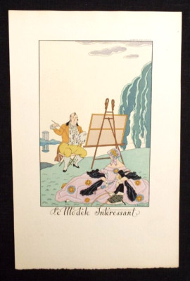 George Barbier Falbalas et Fanfreluches Art Deco Pochoir Fashion Print 1925