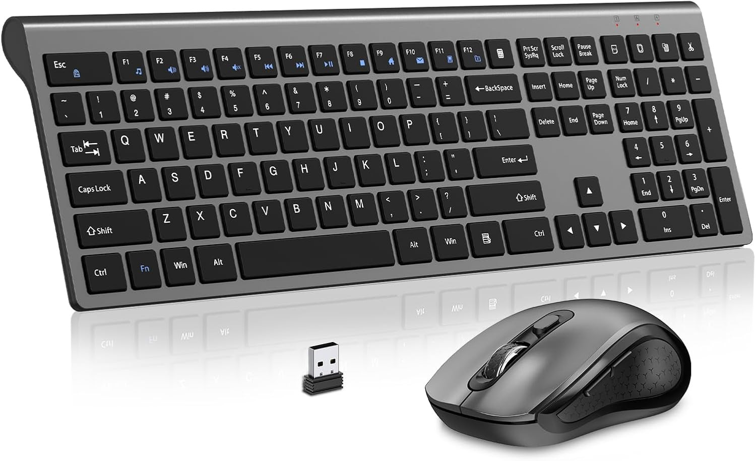 Combo De Teclado Y Mouse Inalambricos Compact Slim Para Inalámbrico Color Gris