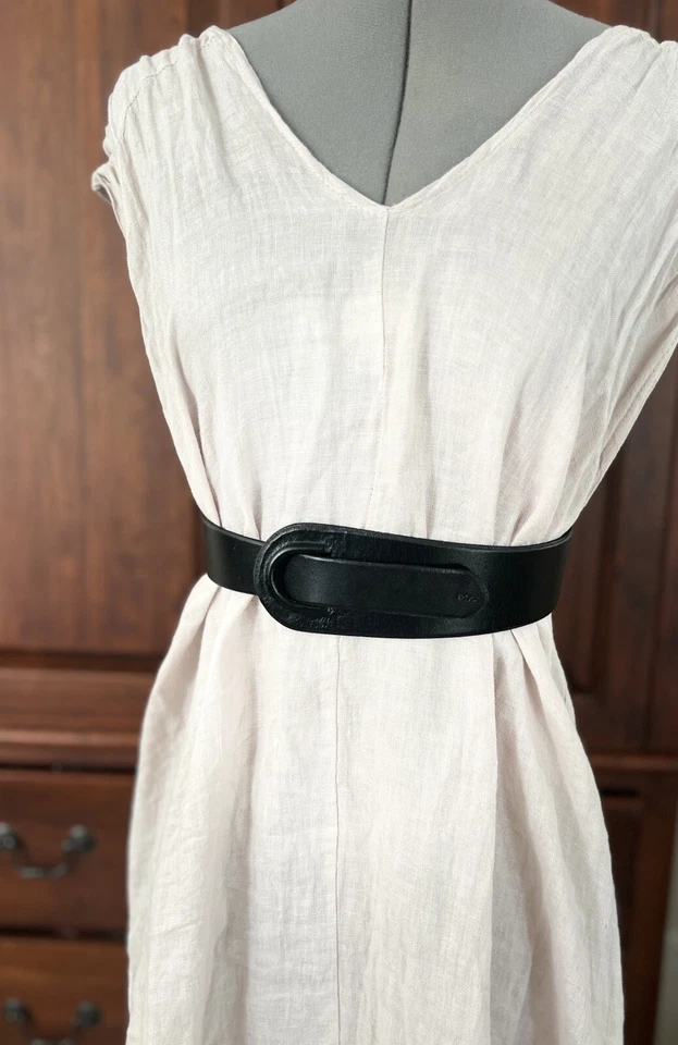 Cinturón Lauren Ralph Lauren Cuero De Colección Negro Grueso Hebilla Ancha Pequeño RLL Elástico Foto 4 de 4