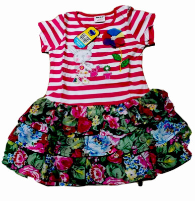 NWT Girls Spring Garden Ruffle Floral Easter Rabbit Party Dress Sz  18/24M-4T | eBay
