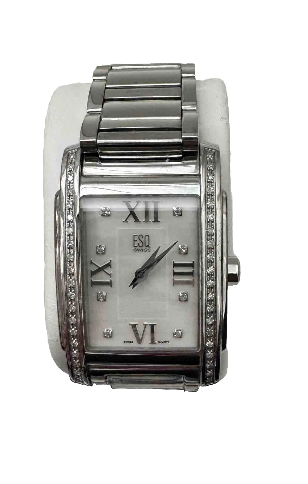 Caja de plata de plata ESQ Movado Relojes de pulsera