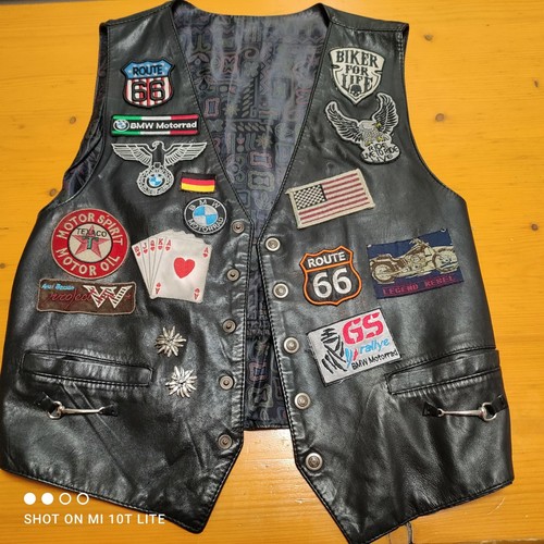 Gilet Moto da donna Vera Pelle Con Patch Adesive | eBay