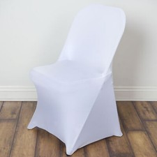 50 White FOLDING Stretch SPANDEX CHAIR COVERS Wedding Banquet Party Decorations