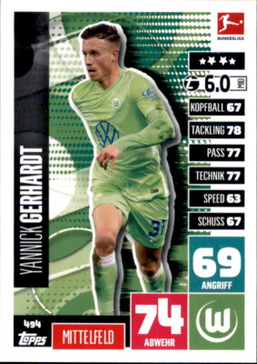 Match Attax Extra 20/21 - 494 Yannick Gerhardt Basis Karte