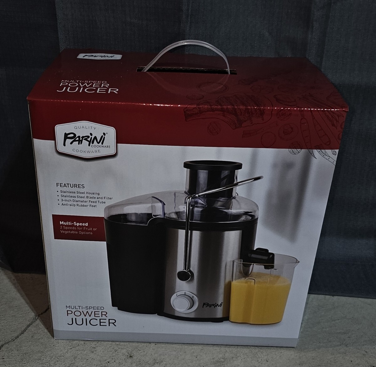 Parini Cookware Multi-speed Power Juicer New in Box Stainless