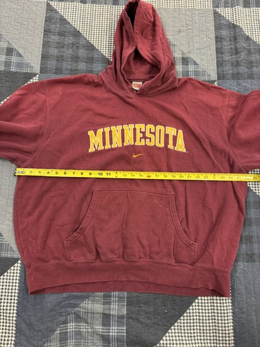Vintage Y2K Nike Team University Of Minnesota Golden Gophers Swoosh Hoodie Sz XL - Picture 6 of 8