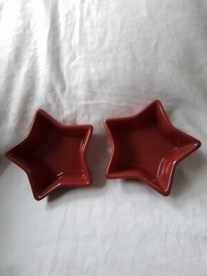 Set Of 2 Chantal Red Star Shaped Dish Mold 1 Cup Bake Freeze Serve 5 x5 