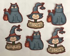 Halloween Witches and Cats- Iron On Fabric Appliques Fall, Patches