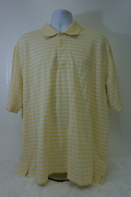 Oxford Gold Earth Tech Super Dry Polo Shirt XXL Yellow & White Stripe