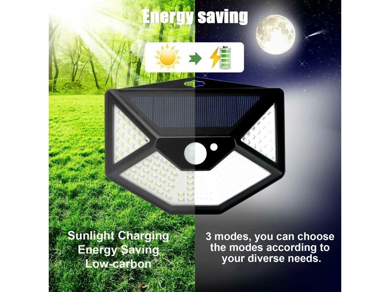 Ultra Bright LED Solar Security PIR Motion Sensor Outdoor Light Garden Wall UK - Picture 2 of 16