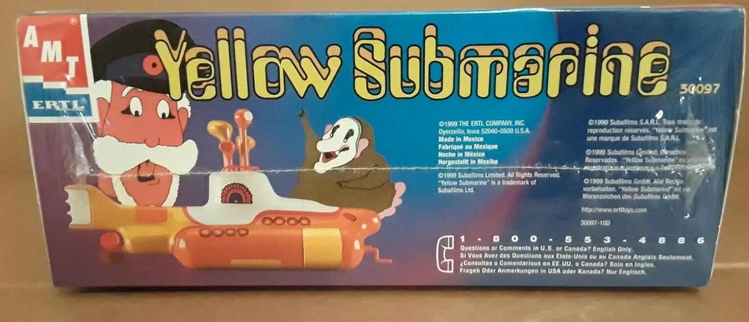 NIB VTG 1999 THE BEATLES YELLOW SUBMARINE MODEL KIT BY AMT/ERTL, SKILL