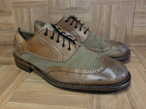 canvas wingtip shoes