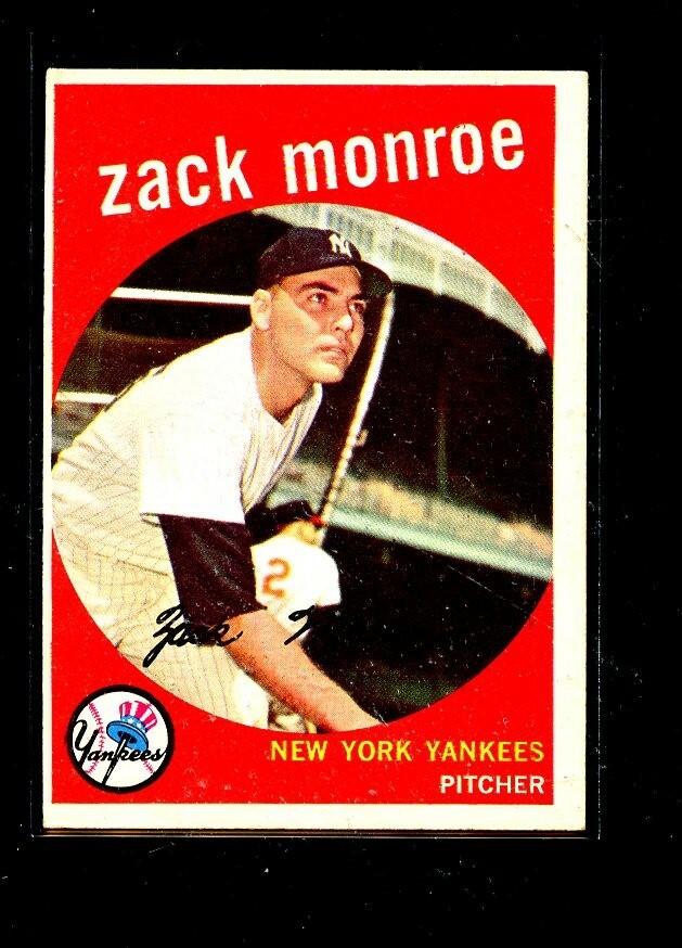 1959 TOPPS #108 ZACK MONROE YANKEES EXMINT E06643 | eBay