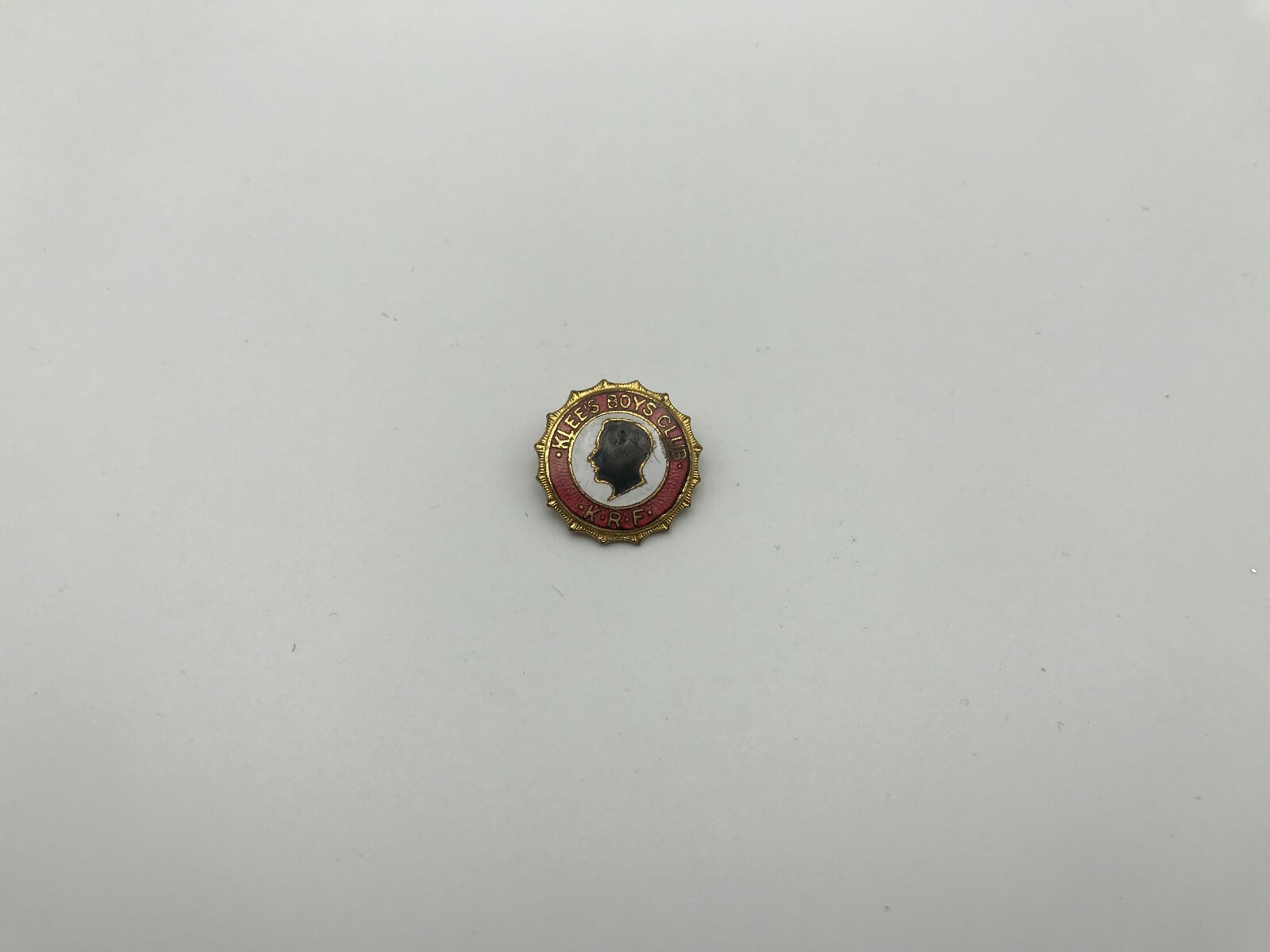 Klee's Boys Club Lapel Pin K.R.F. Vintage KRF Small Fraternal Organization Rough