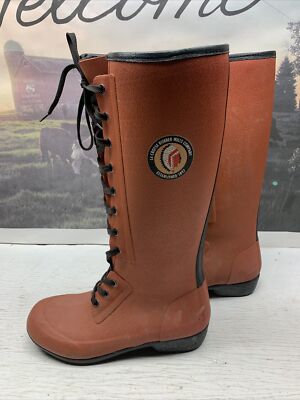 Lacrosse Hixon 15  Rubber Rain Boots - Size 7M - Gentle Wear Red Lace
