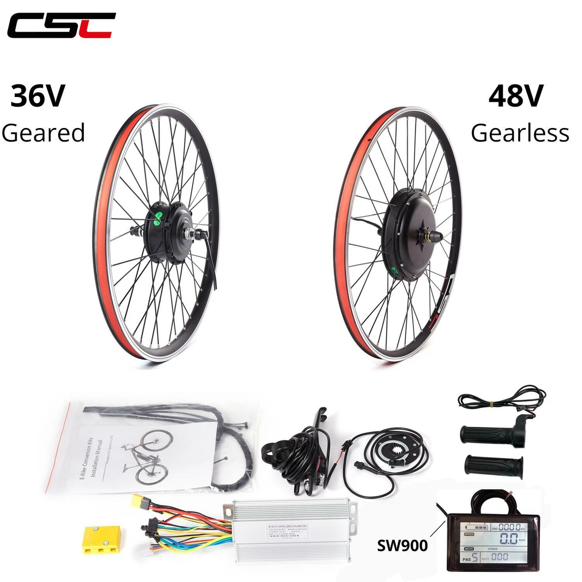 48V 36V Electric Bicycle Motor Kit 20 24 26 inch Motor Conversion Hub Kit