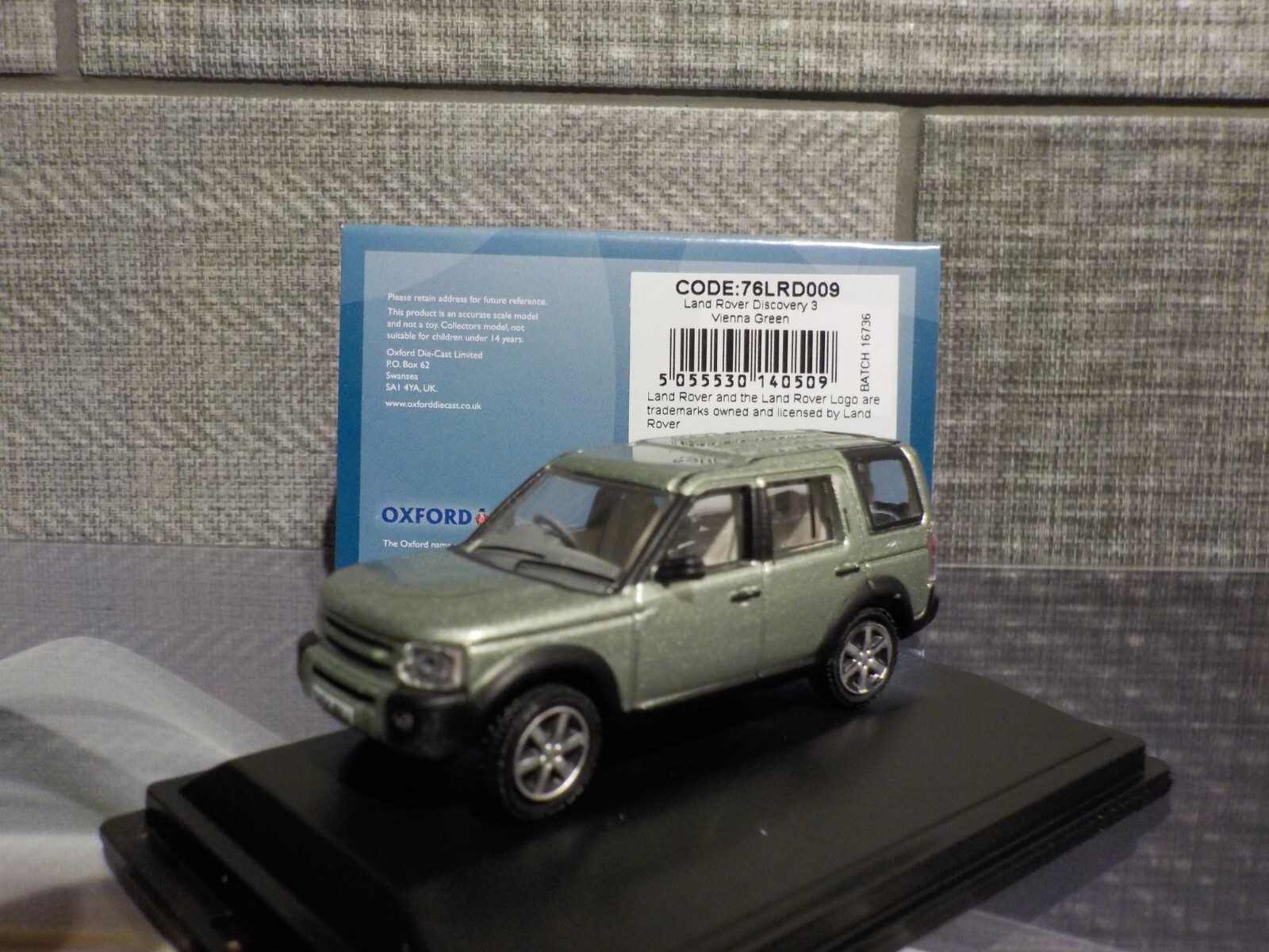 Land Rover Discovery 3 Vienna Green  Oxford Diecast 1/76 New Dublo, Railway