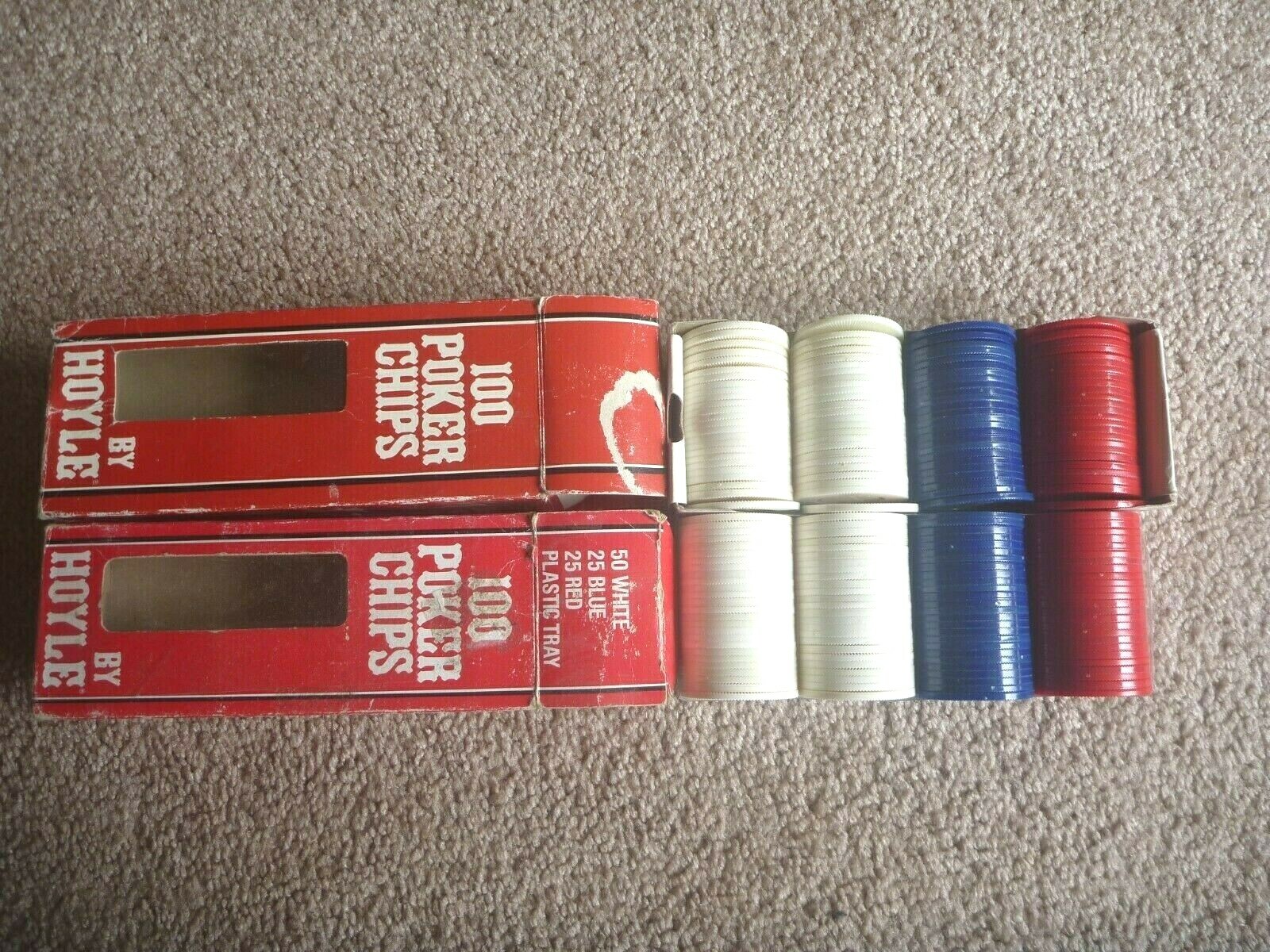 200 Hoyle Poker Chips, Interlocking All Plastic Washable 2x100 eBay