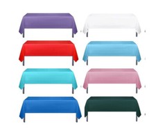 Plastic Tablecloths 3 Pack Disposable Table Covers 54" x 108"