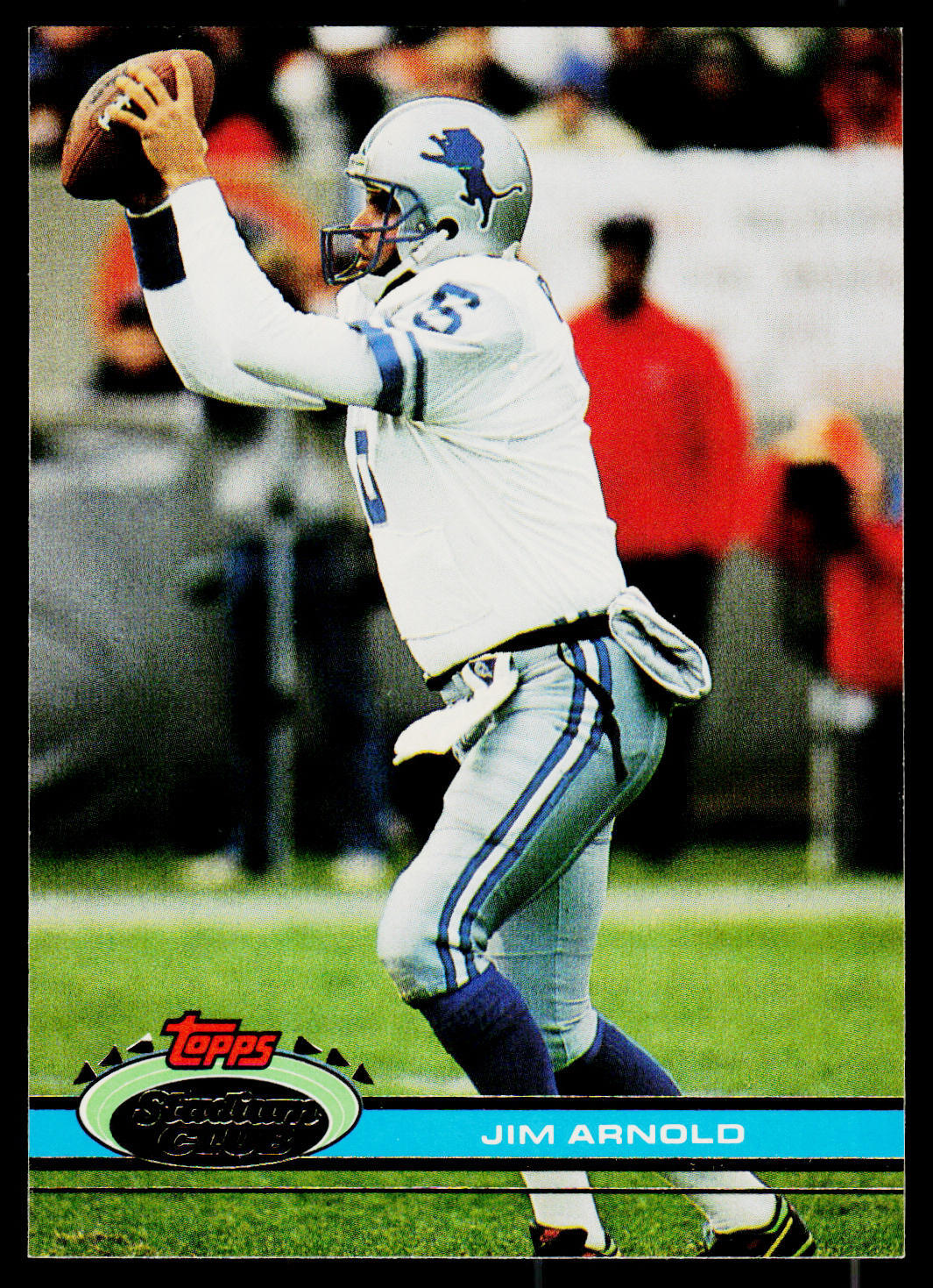 Jim Arnold, 1991 Stadium Club, #407, Detroit Lions,