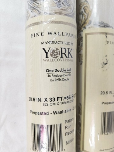 York Wallcoverings Wallpaper EL3951 Lot of 2 New Rolls. Pre-pasted Trellis - Picture 2 of 6