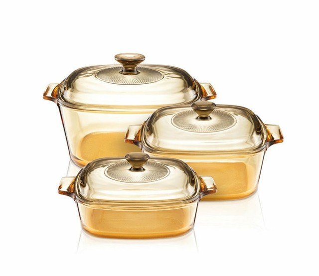 Visions Cookware Tempered Glass Pot Square 1L, 1.5L, 3L eBay