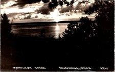 Munising, Michigan RPPC Real Photo Postcard Moonlight Scene