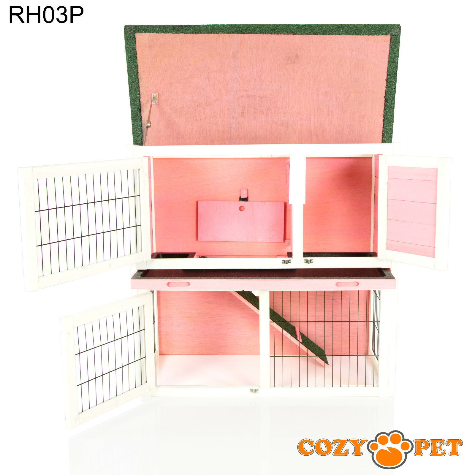 Rabbit Hutch 3ft by Cozy Pet Pink Guinea Pig Hutches Run Rabbit Ferret