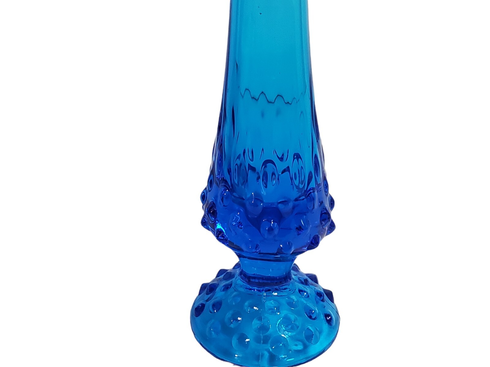 Vintage Hobnail Fenton Swung Vase Colonial Blue 10 Inch Beautiful Art