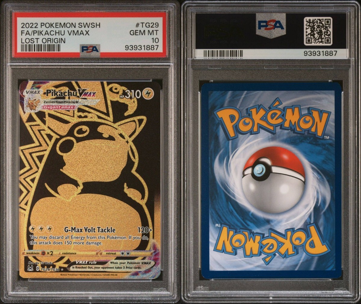 Pokemon 2022 Pikachu VMAX #TG29 Full Art Lost Origin GEM MINT PSA