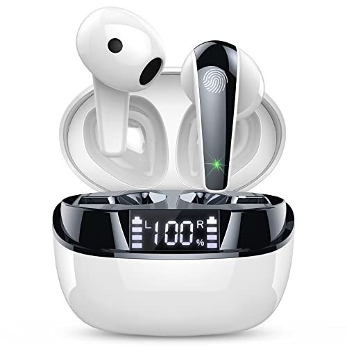 Wireless Bluetooth 5.3 Earbuds with HiFi Stereo Sound and 47H Battery Life