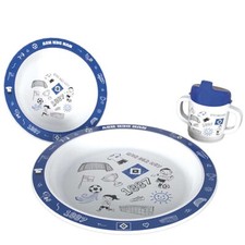 HSV Geschirr-Set Kinder Becher Teller Schale Babygeschirr Kleinkindergeschirr