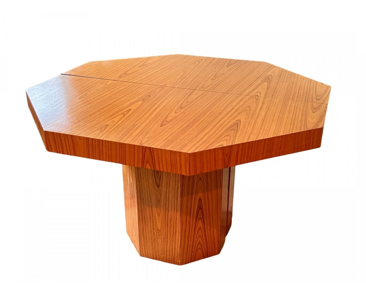 Italian Mid Century Hexagonal Dining Table Vintage MCM Drop Leaf Table