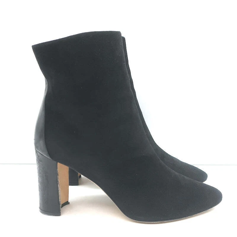 Manolo Blahnik Rosie Ankle Boots Black Leather & Suede Size 35.5 - Image 2 of 4