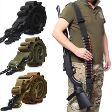 Tactical 15 Rounds Shotgun 12GA  Ammo Sling Adjustable Length 2 Point Gun Slings