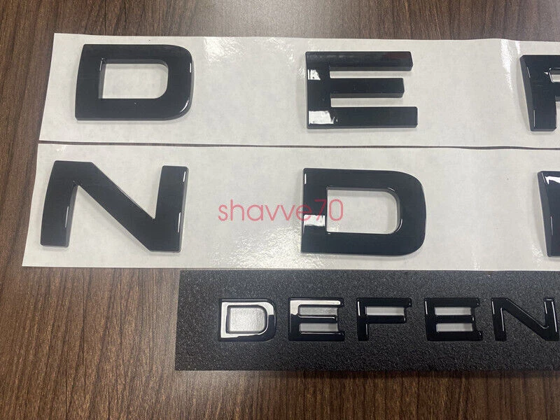 2PCS DEFENDER MATTE BLACK HOOD + TAIL BADGE LETTERS FIT LAND ROVER 2020+ - Imagem 4 de 4