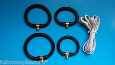 TENS ACCESSORIES ELECTRO E-STIM 4 CONDUCTIVE RUBBER MASSAGE RINGS & LEADS,UK! 