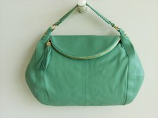 New Onna Ehrlich Rachel Cyan Pebbled Leather Large Hobo Bag Msrp $650