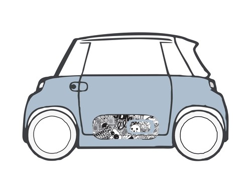 Set Adesivi Opel Rocks sportello fiancata laterale sticker bomb grey OR C 25 - Picture 3 of 3