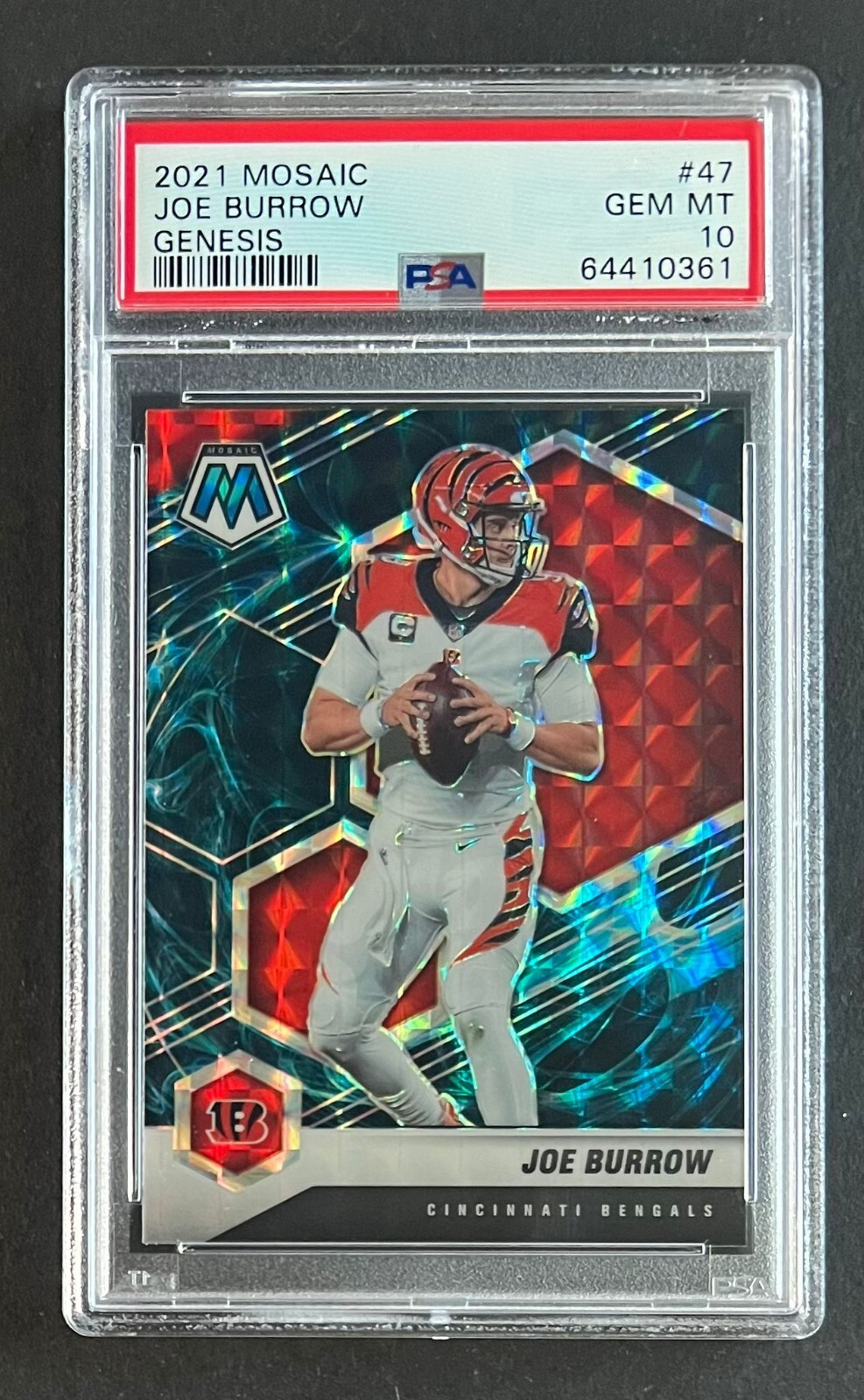 2021 NFL Panini Mosaic Genesis Joe Burrow #47 GEM MINT PSA 10 Cincinnati Bengals